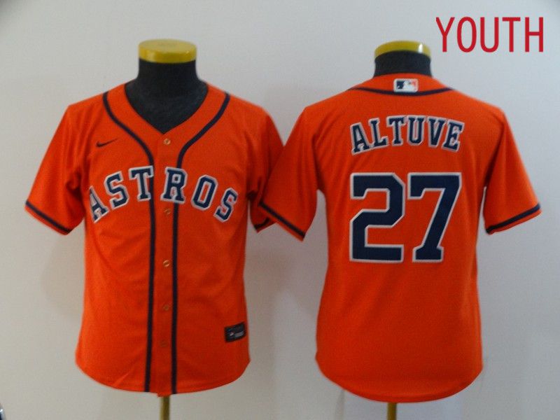 Youth Houston Astros #27 Altuve Orange Nike Game MLB Jerseys